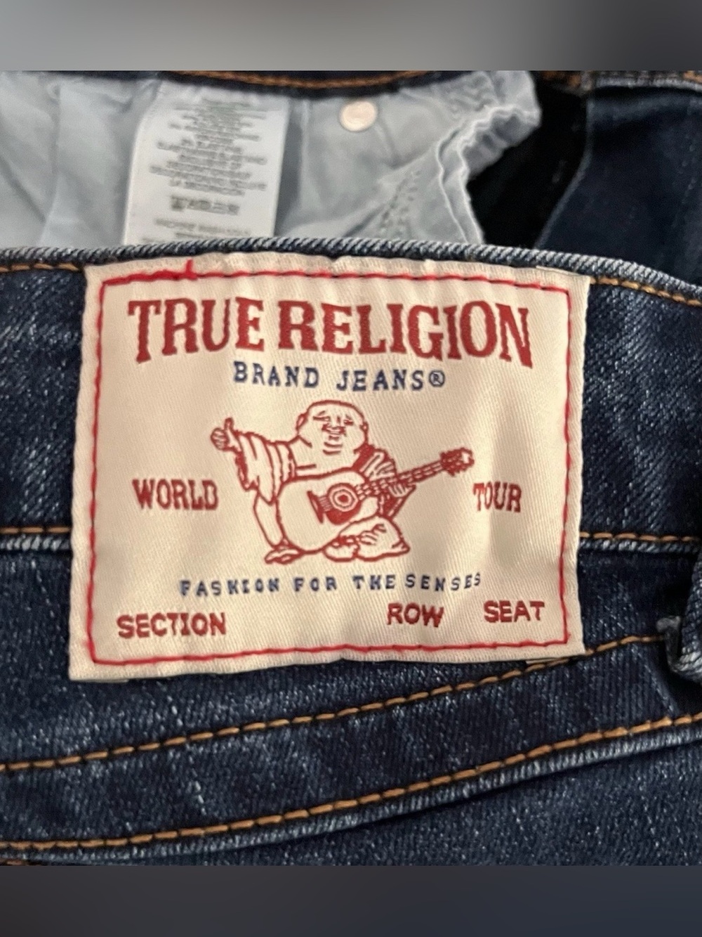 True Religion Women's Joey Midrise Flare Flap Dark Wash Blue Stretch Jeans 36x30 - Picture 9 of 13